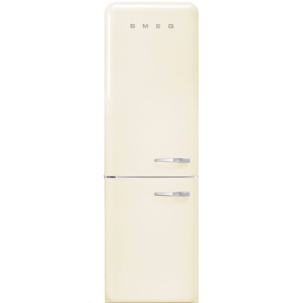 Smeg  60cm Retro Frost Free Fridge Freezer Left Hand Hinge FAB32LCR6UK - Cream