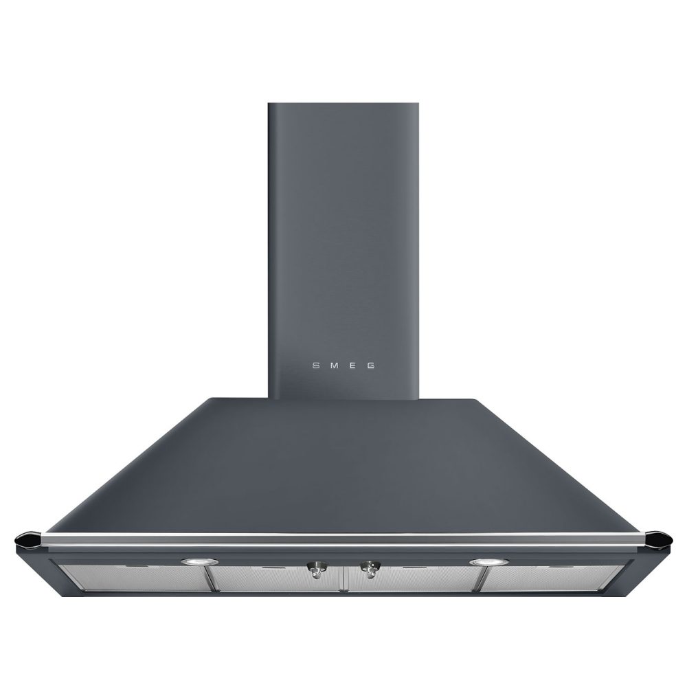 Smeg  110cm Victoria Chimney Hood With Rail KT110GRE - Slate