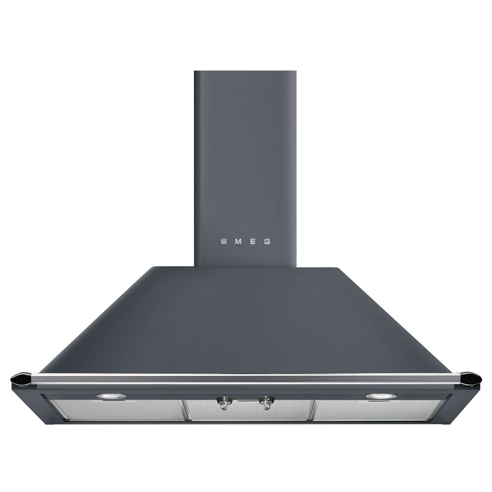 Smeg  90cm Victoria Chimney Hood With Rail KT90GRE - Slate