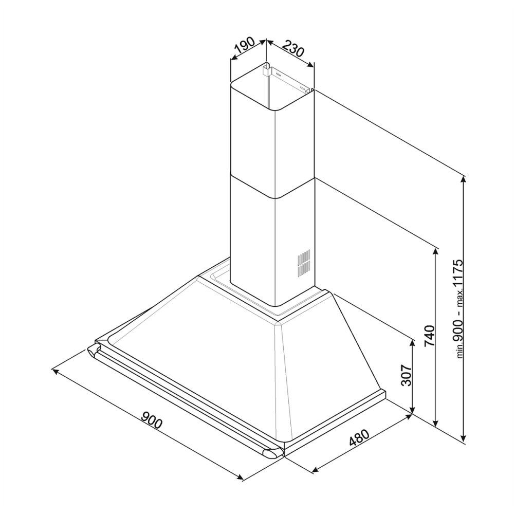 Smeg 90cm Victoria Chimney Hood With Rail KT90GRE - Slate Smeg 90cm Victoria Chimney Hood With Rail KT90GRE - Slate