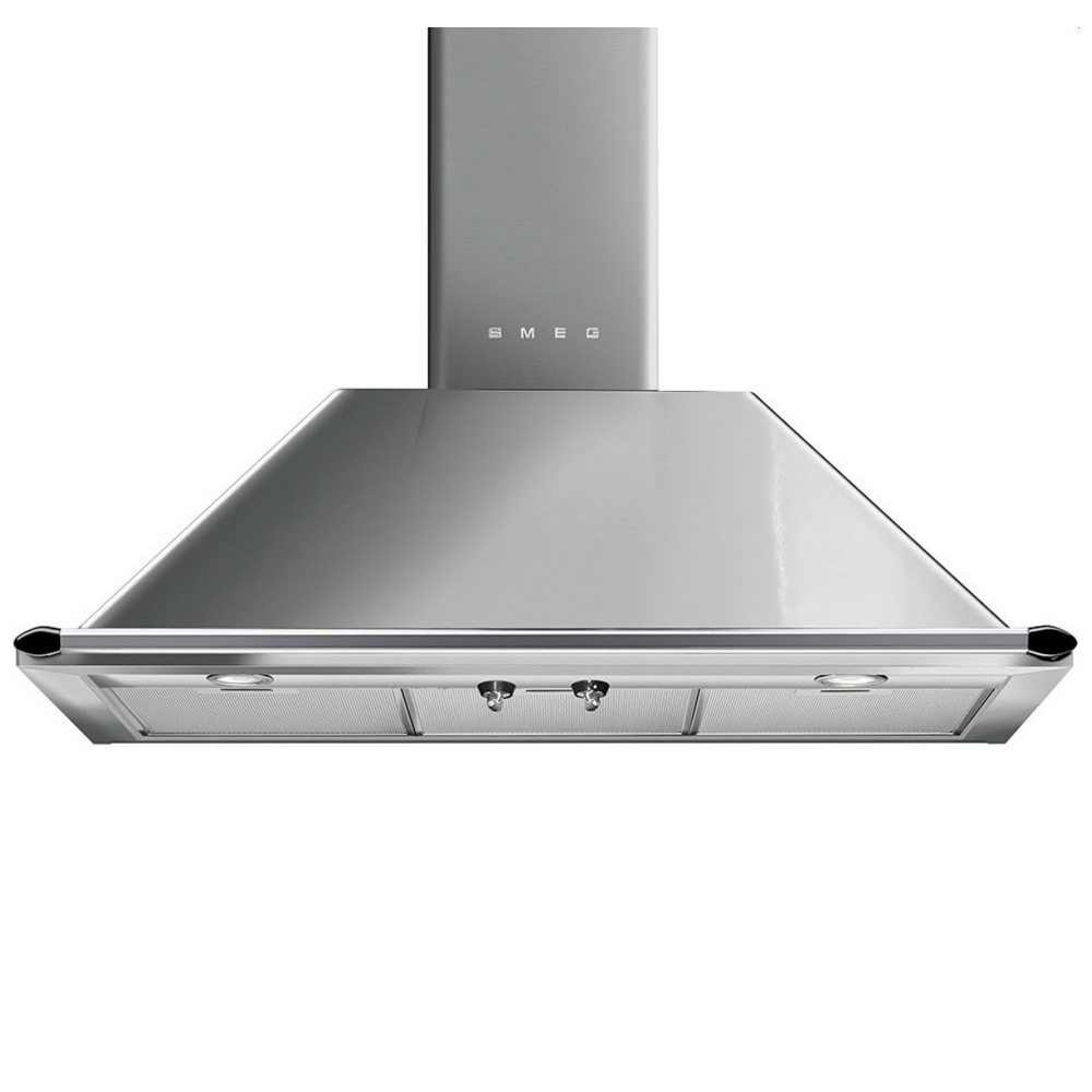 Smeg  90cm Victoria Chimney Hood With Rail KTR90XE - Stainless Steel