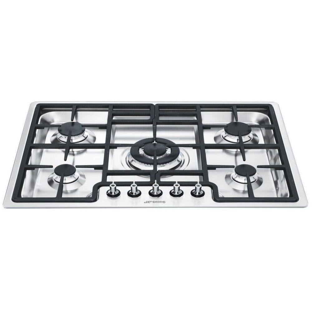 Smeg  Classic 70cm Ultra Low Profile 5 Burner Gas Hob PGF75-4 - Stainless Steel
