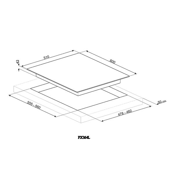 Smeg Classic 60cm 4 Burner Gas Hob PX364L - Stainless Steel Smeg Classic 60cm 4 Burner Gas Hob PX364L - Stainless Steel