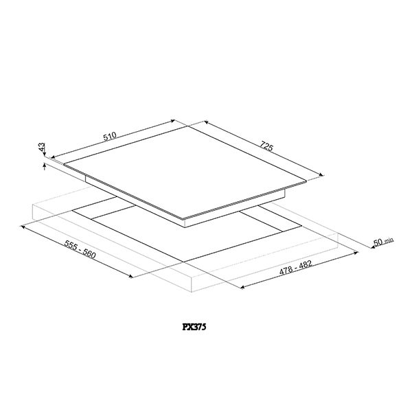 Smeg Classic 73cm 5 Burner Gas Hob PX375MB - Matte Black Smeg Classic 73cm 5 Burner Gas Hob PX375MB - Matte Black