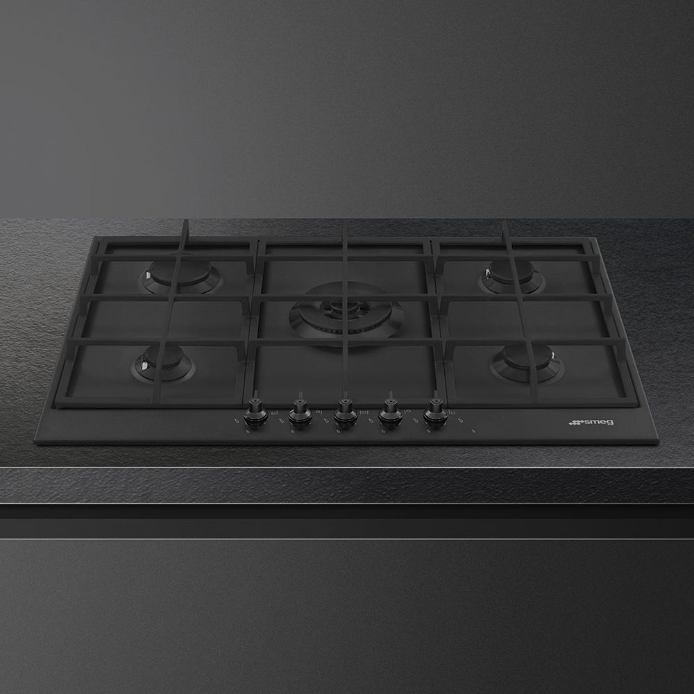 Smeg Classic 73cm 5 Burner Gas Hob PX375MB - Matte Black Smeg Classic 73cm 5 Burner Gas Hob PX375MB - Matte Black