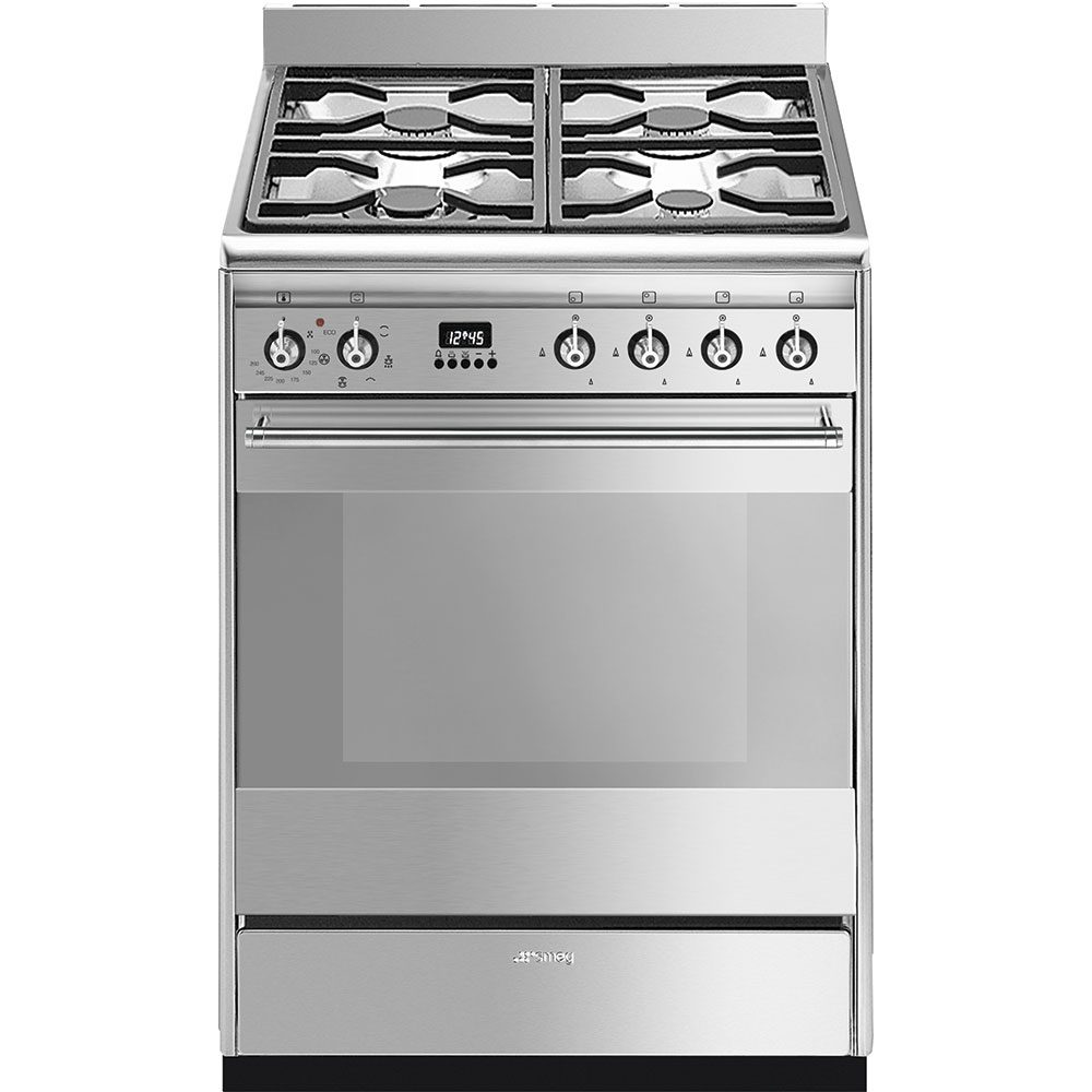 Smeg  60cm Concert Freestanding Dual Fuel Cooker SUK61MX9 - Stainless Steel