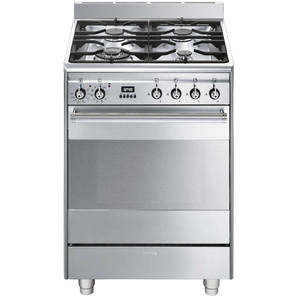 Smeg  60cm Concert Freestanding Pyrolytic Dual Fuel Cooker SUK61PX8 - Stainless Steel