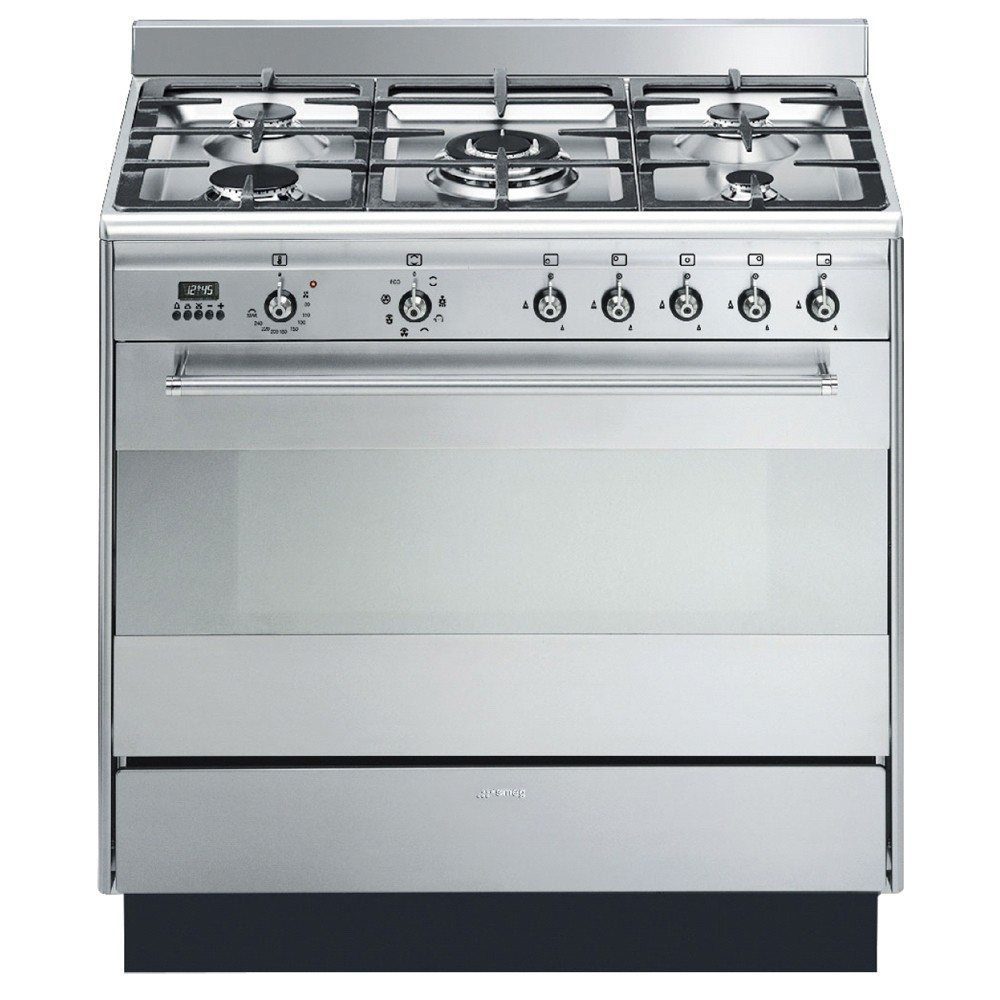 Smeg  90cm Concert Dual Fuel Range Cooker SUK91MFX9 - Stainless Steel