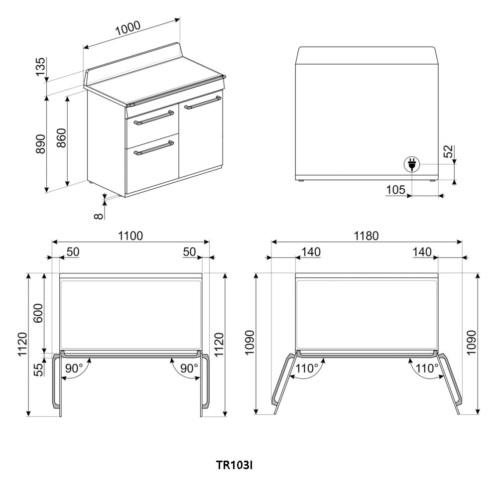 Smeg 100cm Victoria Induction Range Cooker TR103IGR2 - Slate Smeg 100cm Victoria Induction Range Cooker TR103IGR2 - Slate