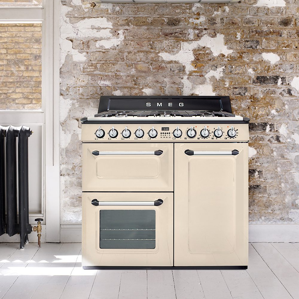 Smeg 100cm Victoria Dual Fuel Range Cooker TR103P - Cream Smeg 100cm Victoria Dual Fuel Range Cooker TR103P - Cream