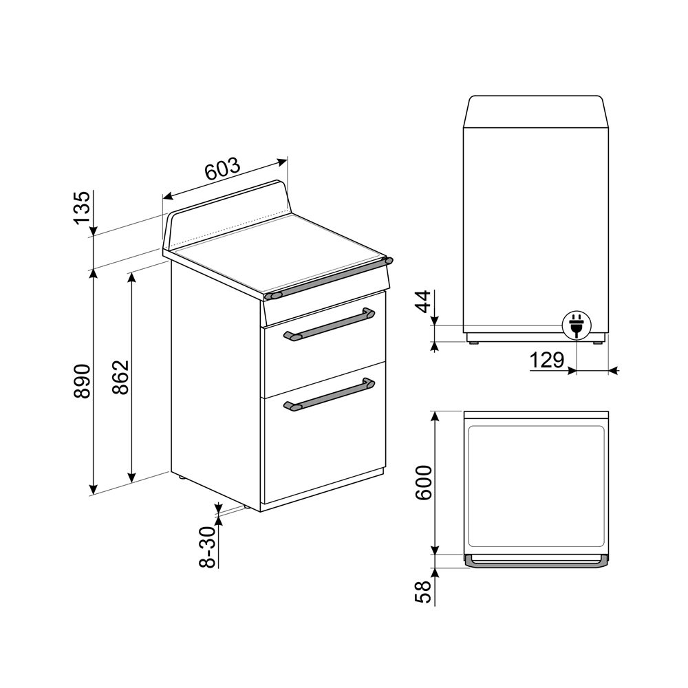 Smeg 60cm Victoria Freestanding Induction Cooker TR62IP2 - Cream Smeg 60cm Victoria Freestanding Induction Cooker TR62IP2 - Cream