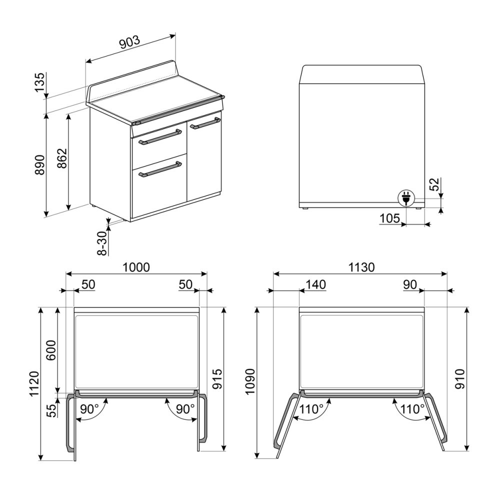 Smeg 90cm Victoria Induction Range Cooker TR93IP2 - Cream Smeg 90cm Victoria Induction Range Cooker TR93IP2 - Cream