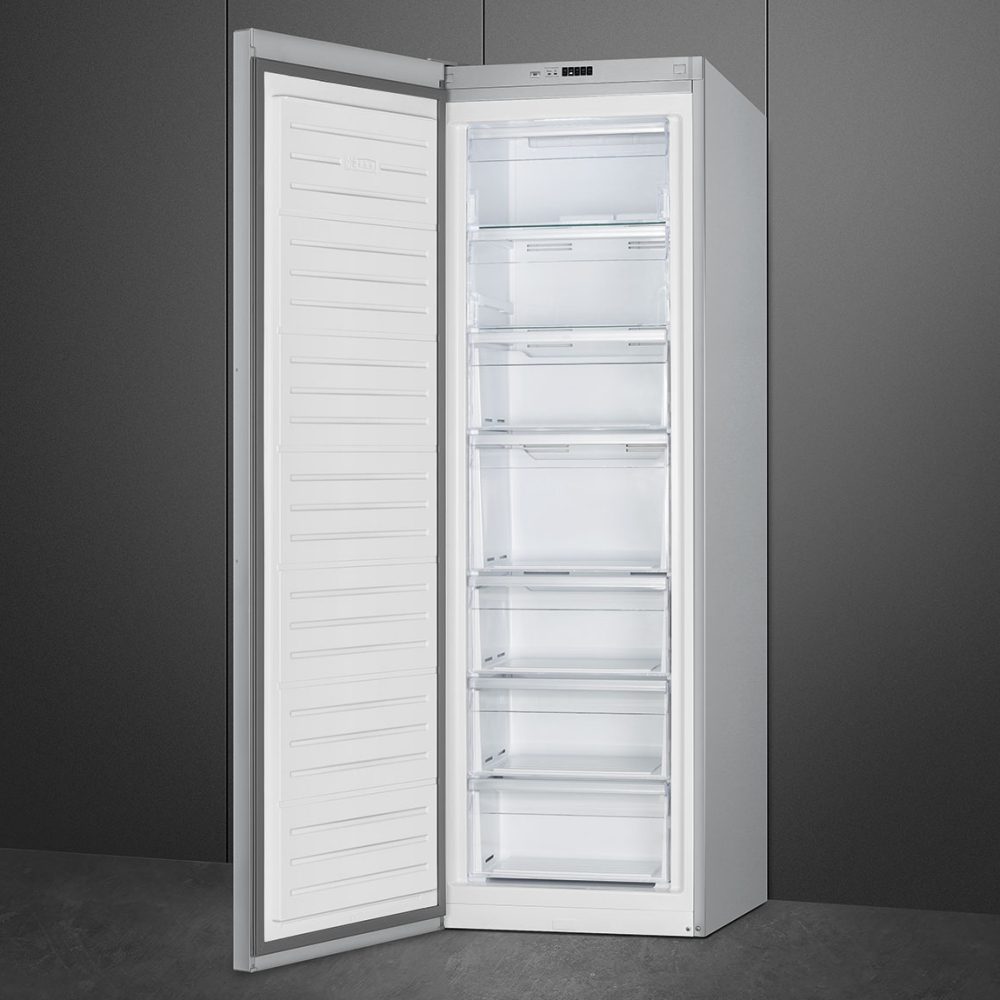 Smeg 60cm Freestanding Frost Free Freezer UKFF18EN2HX - Stainless Steel Smeg 60cm Freestanding Frost Free Freezer UKFF18EN2HX - Stainless Steel