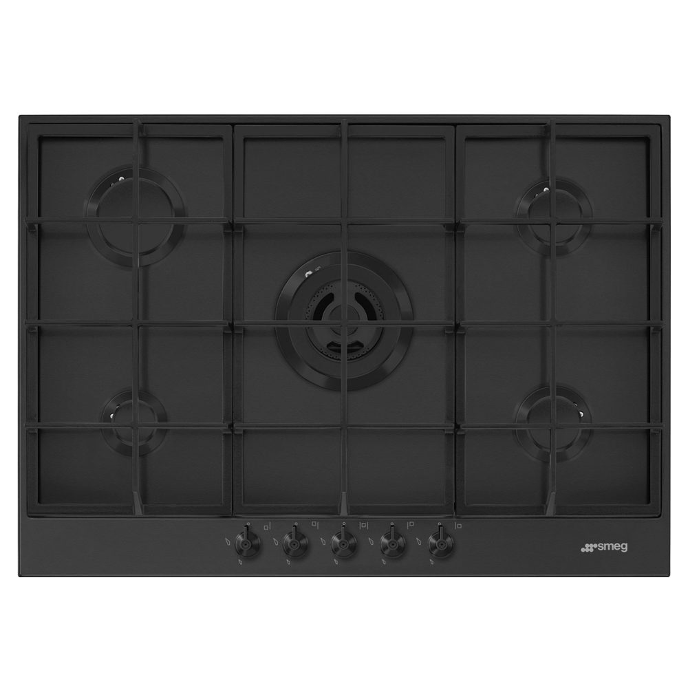 Smeg  Classic 73cm 5 Burner Gas Hob PX375MB - Matte Black
