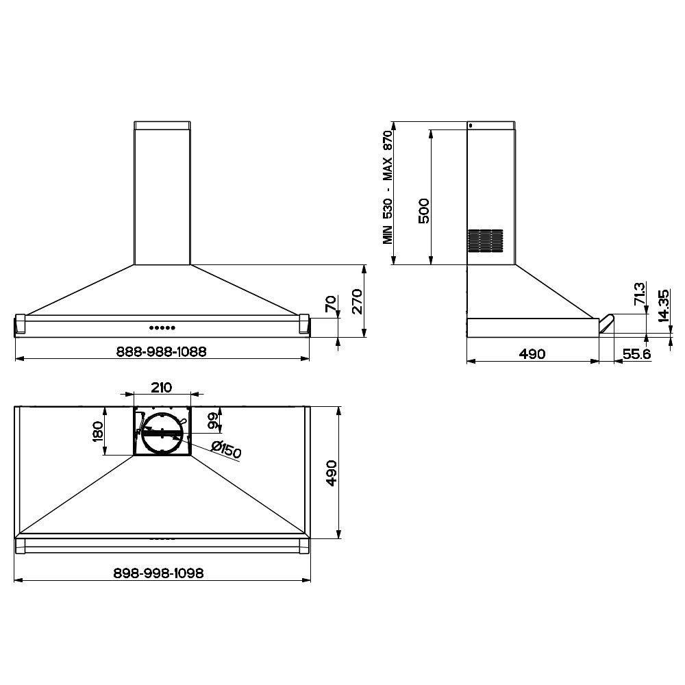 Stoves Richmond 110PYR Chimney Hood 444411660 - BLACK Stoves Richmond 110PYR Chimney Hood 444411660 - BLACK