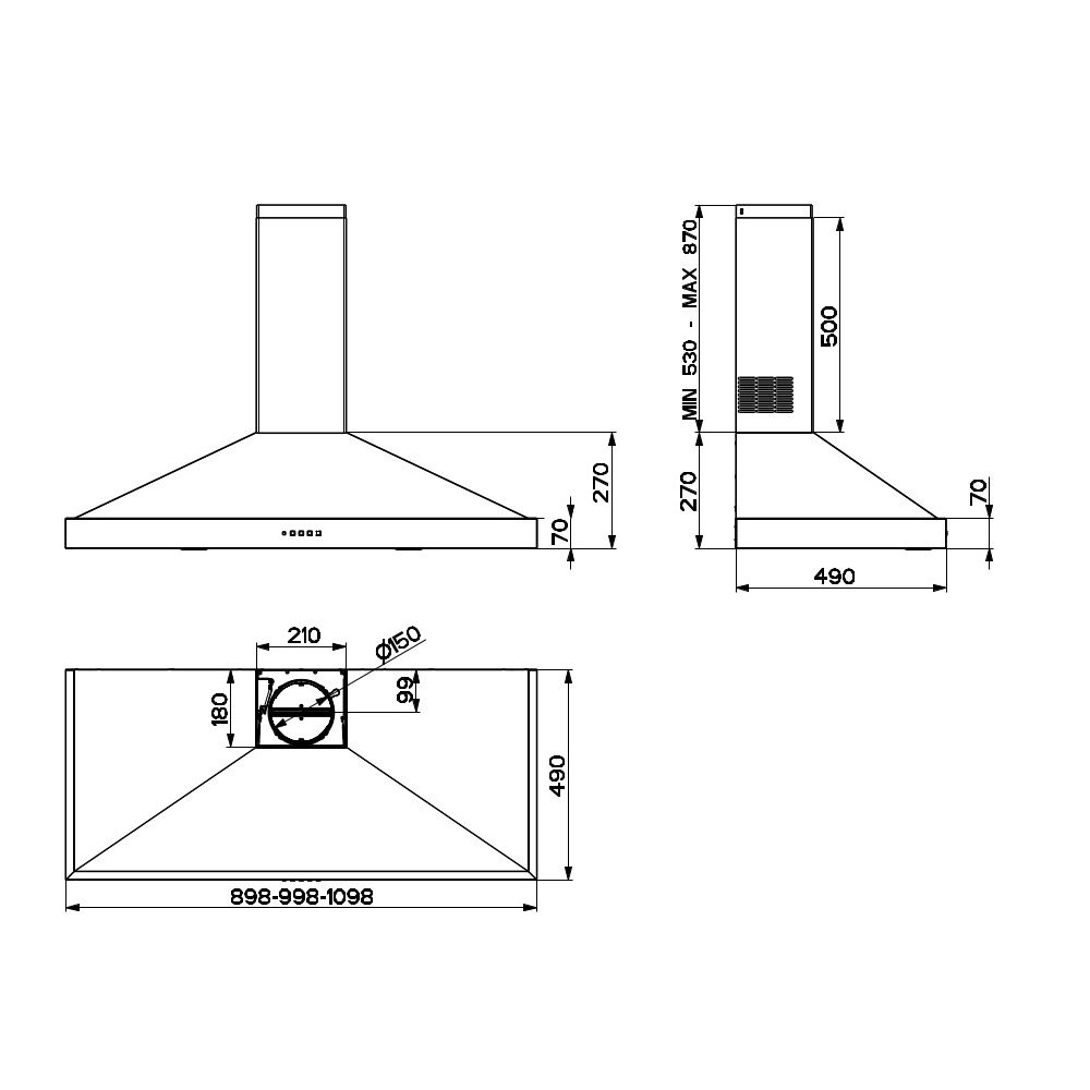 Stoves Sterling 110PYR Chimney Hood 444411655 - Stainless Steel Stoves Sterling 110PYR Chimney Hood 444411655 - Stainless Steel