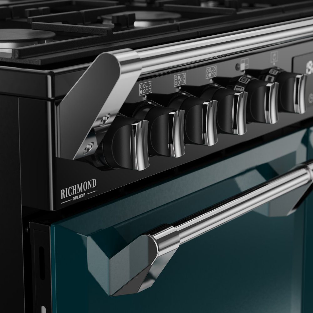 Stoves Richmond Deluxe 100DF Dual Fuel Range Cooker 444412019 - Deep Marine Stoves Richmond Deluxe 100DF Dual Fuel Range Cooker 444412019 - Deep Marine