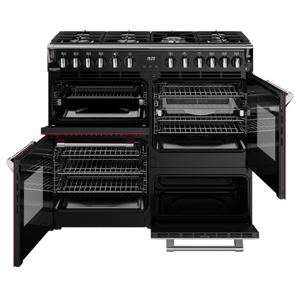 Stoves Richmond Deluxe 100DF Dual Fuel Range Cooker 444412020 - GARNET RED Stoves Richmond Deluxe 100DF Dual Fuel Range Cooker 444412020 - GARNET RED