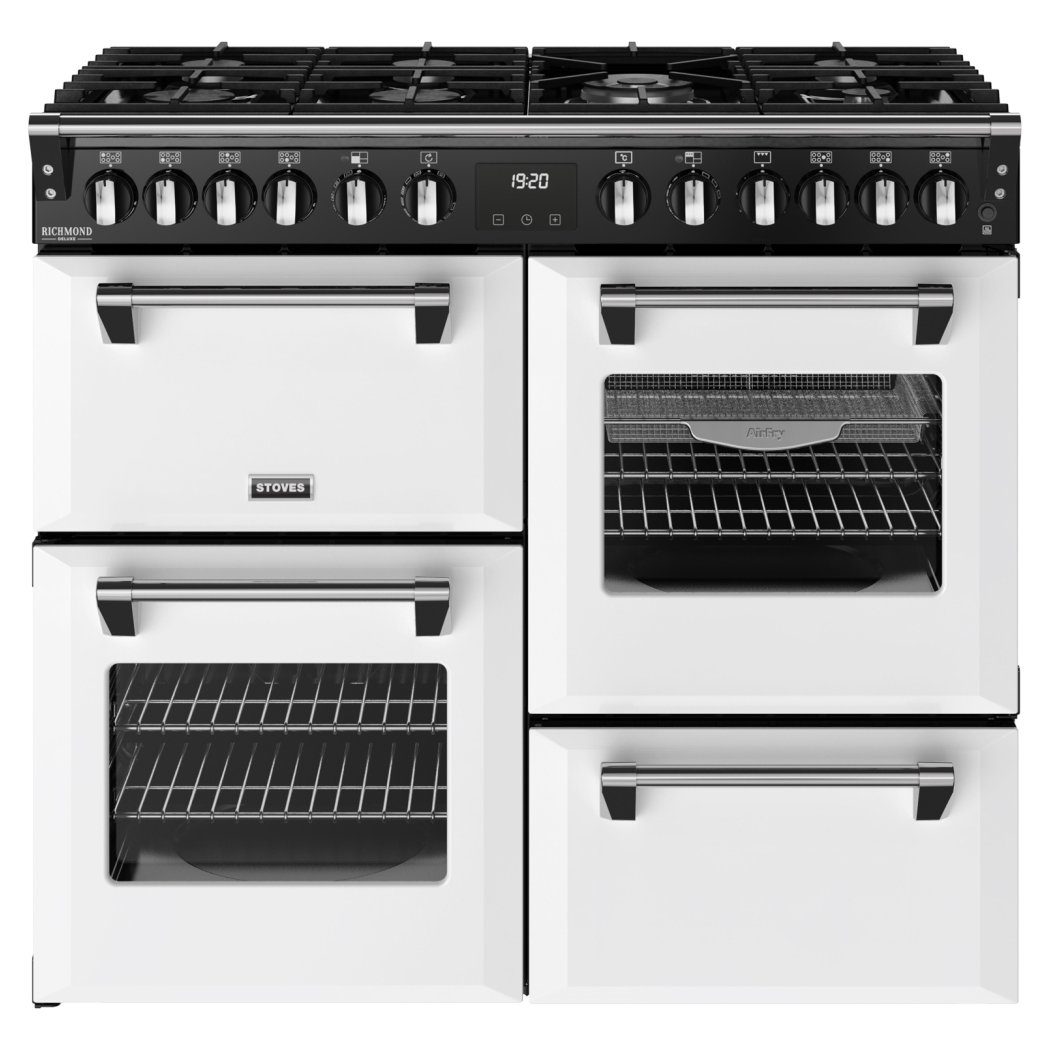 Stoves Richmond Deluxe 100DF Dual Fuel Range Cooker 444412016 - Ice White