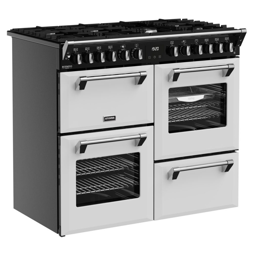 Stoves Richmond Deluxe 100DF Dual Fuel Range Cooker 444412016 - ICE WHITE Stoves Richmond Deluxe 100DF Dual Fuel Range Cooker 444412016 - ICE WHITE