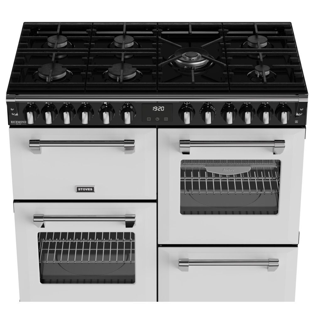 Stoves Richmond Deluxe 100DF Dual Fuel Range Cooker 444412016 - ICE WHITE Stoves Richmond Deluxe 100DF Dual Fuel Range Cooker 444412016 - ICE WHITE
