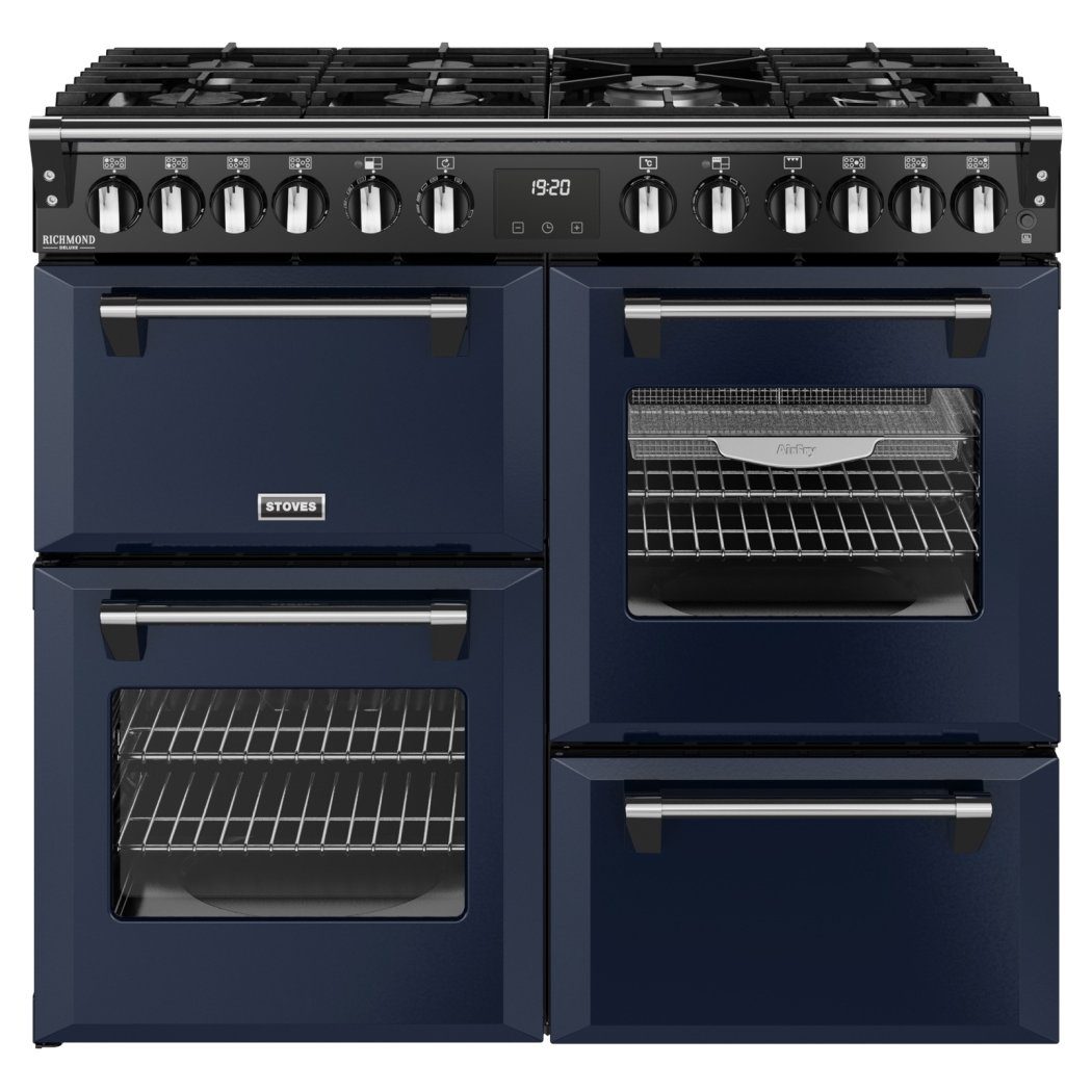 Stoves Richmond Deluxe 100DF Dual Fuel Range Cooker 444412018 - Midnight Blue