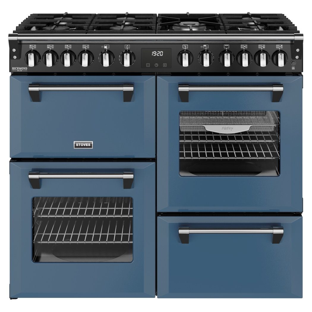 Stoves Richmond Deluxe 100DF Dual Fuel Range Cooker 444412017 - Twilight Blue