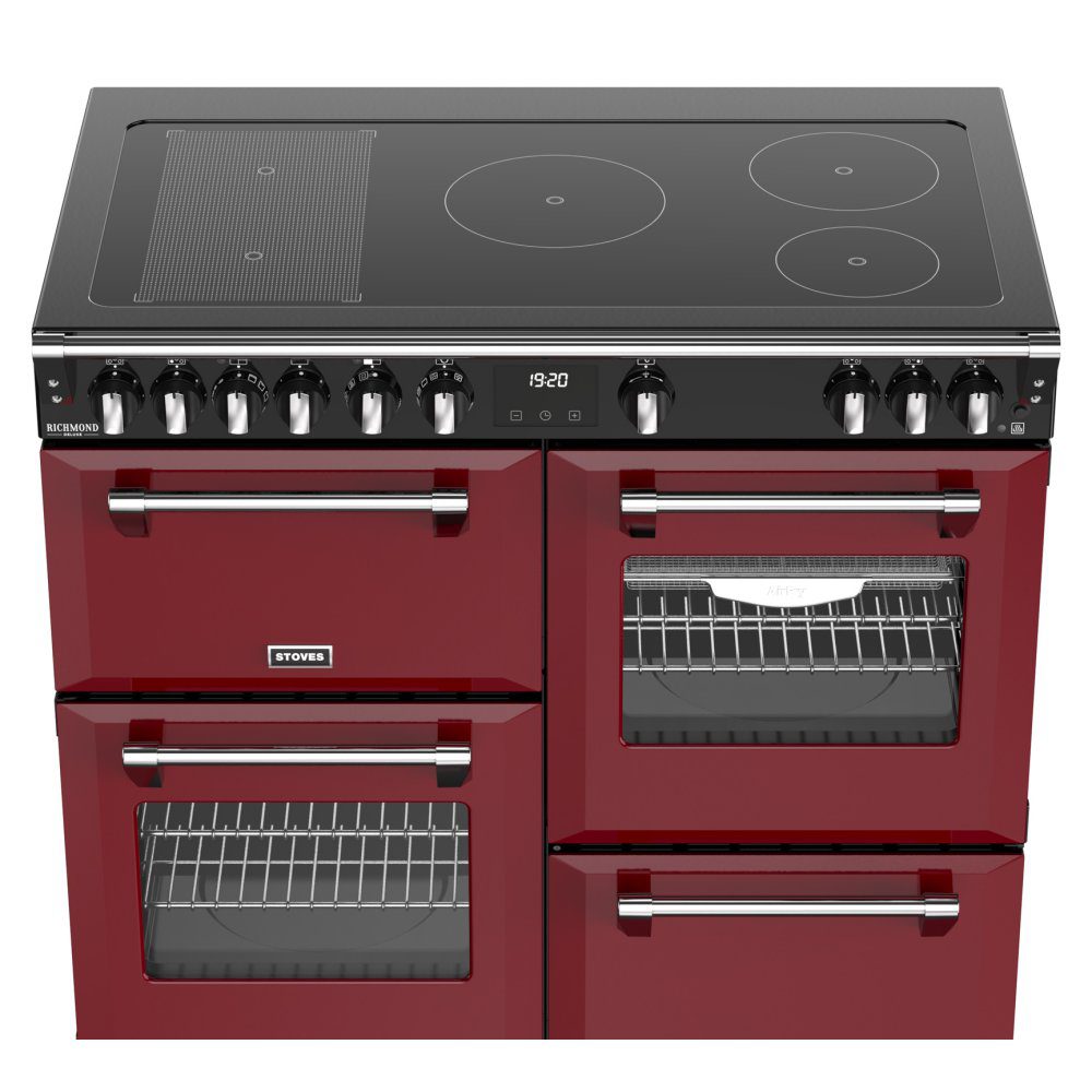 Stoves Richmond Deluxe 100EI Induction Range Cooker 444412026 - GARNET RED Stoves Richmond Deluxe 100EI Induction Range Cooker 444412026 - GARNET RED