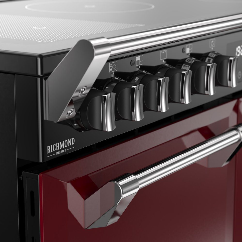 Stoves Richmond Deluxe 100EI Induction Range Cooker 444412026 - GARNET RED Stoves Richmond Deluxe 100EI Induction Range Cooker 444412026 - GARNET RED