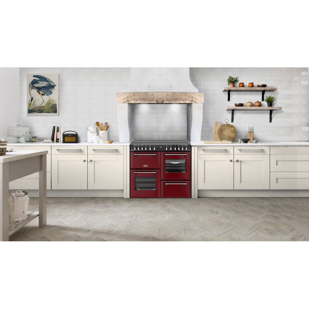 Stoves Richmond Deluxe 100EI Induction Range Cooker 444412026 - GARNET RED Stoves Richmond Deluxe 100EI Induction Range Cooker 444412026 - GARNET RED