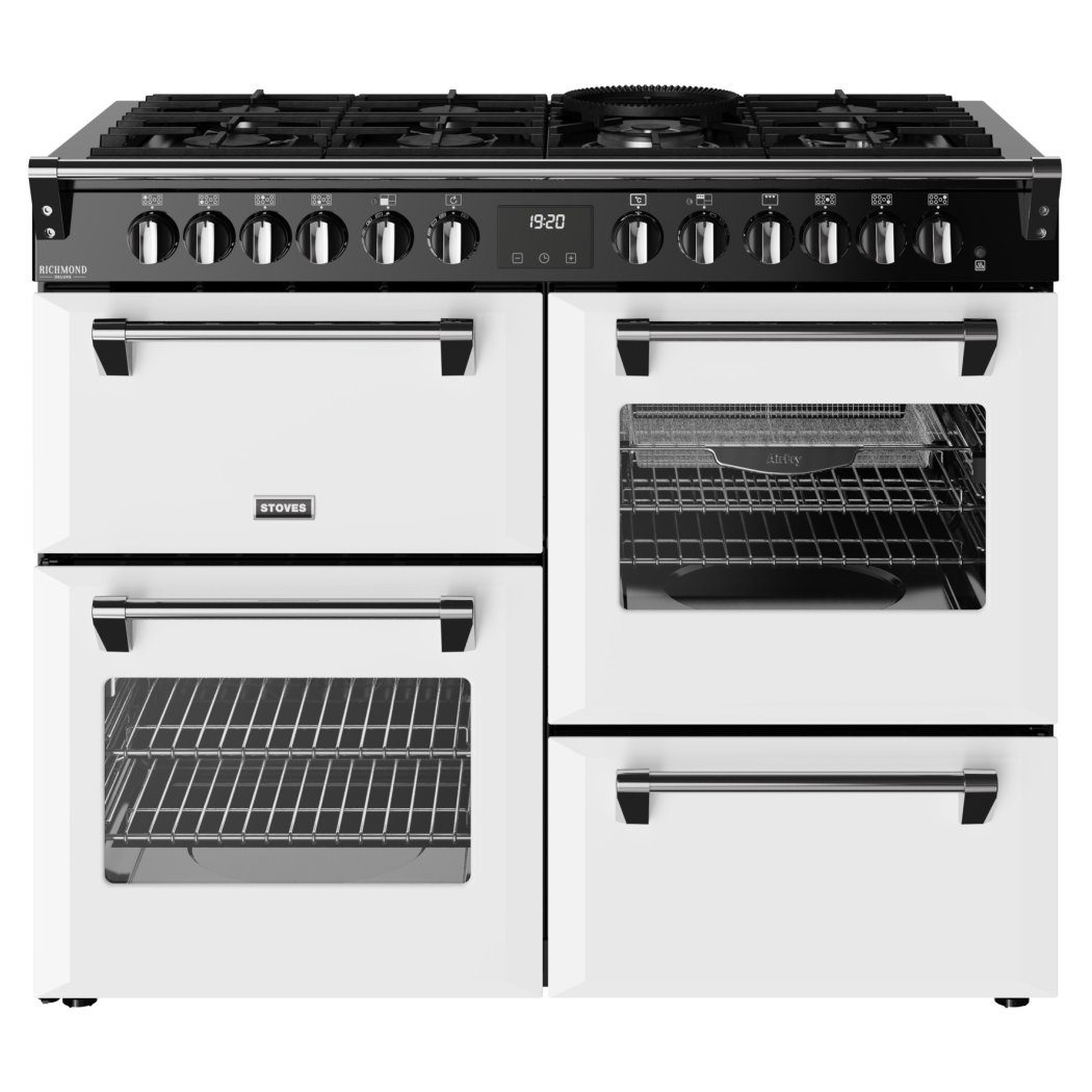 Stoves Richmond Deluxe 110DF Dual Fuel Range Cooker 444412028 - Ice White