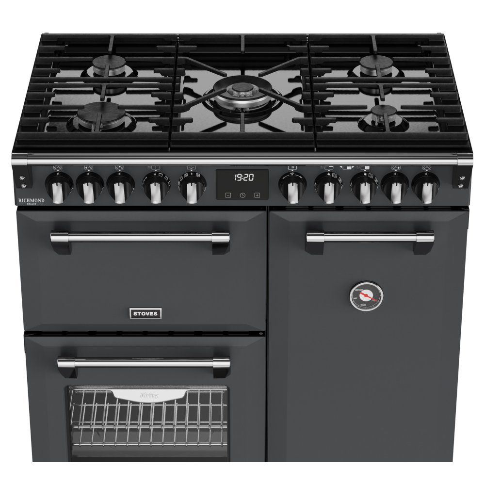 Stoves Richmond Deluxe 90DF Dual Fuel Range Cooker 444412003 - Anthracite Stoves Richmond Deluxe 90DF Dual Fuel Range Cooker 444412003 - Anthracite