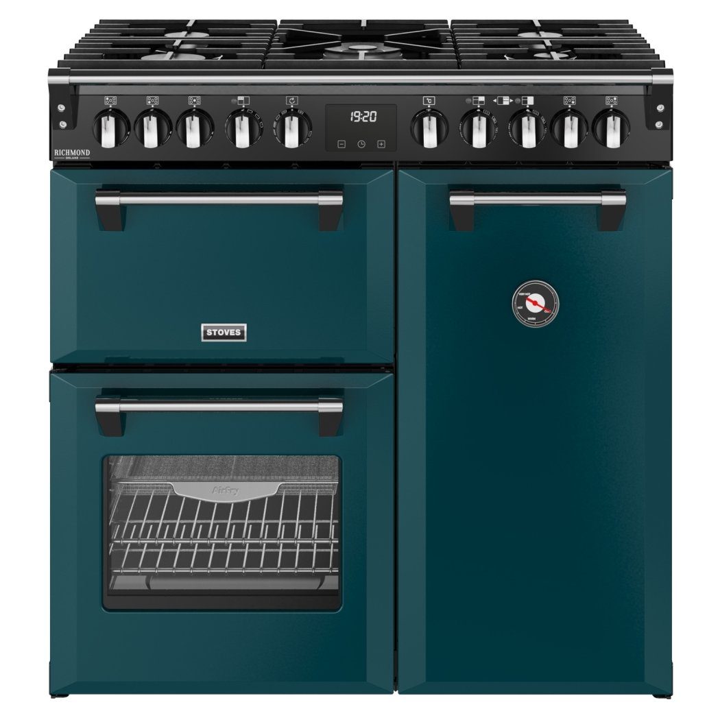 Stoves Richmond Deluxe 90DF Dual Fuel Range Cooker 444412007 - Deep Marine