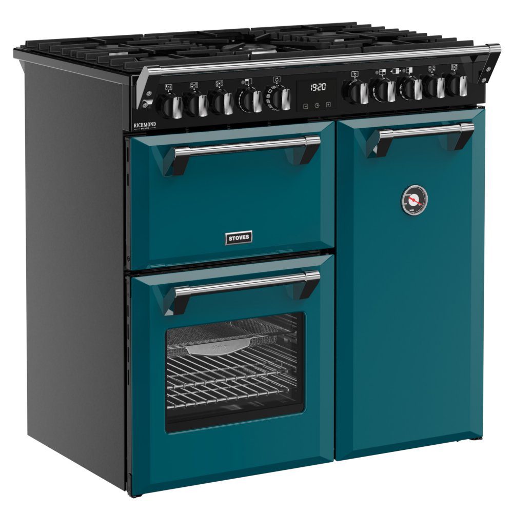 Stoves Richmond Deluxe 90DF Dual Fuel Range Cooker 444412007 - Deep Marine Stoves Richmond Deluxe 90DF Dual Fuel Range Cooker 444412007 - Deep Marine