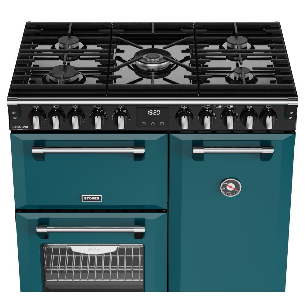 Stoves Richmond Deluxe 90DF Dual Fuel Range Cooker 444412007 - Deep Marine Stoves Richmond Deluxe 90DF Dual Fuel Range Cooker 444412007 - Deep Marine