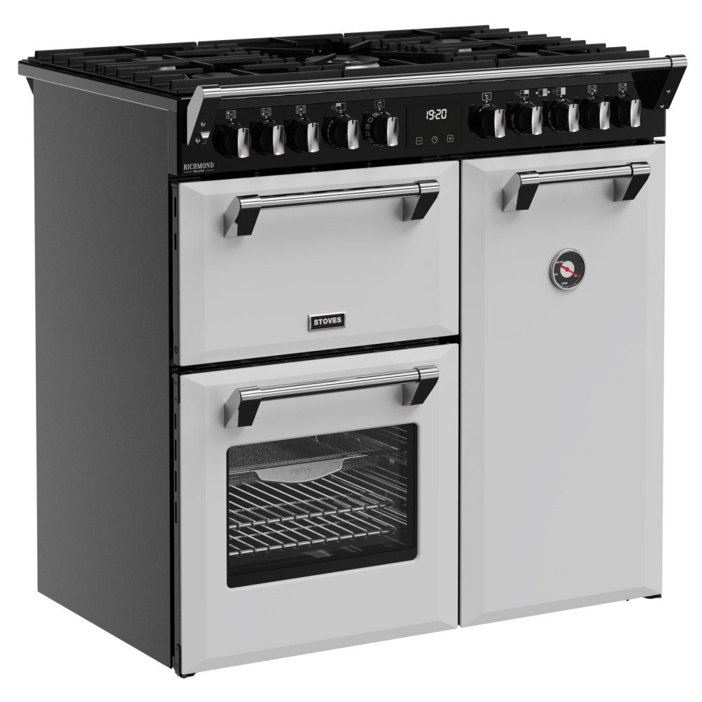 Stoves Richmond Deluxe 90DF Dual Fuel Range Cooker 444412004 - ICE WHITE Stoves Richmond Deluxe 90DF Dual Fuel Range Cooker 444412004 - ICE WHITE