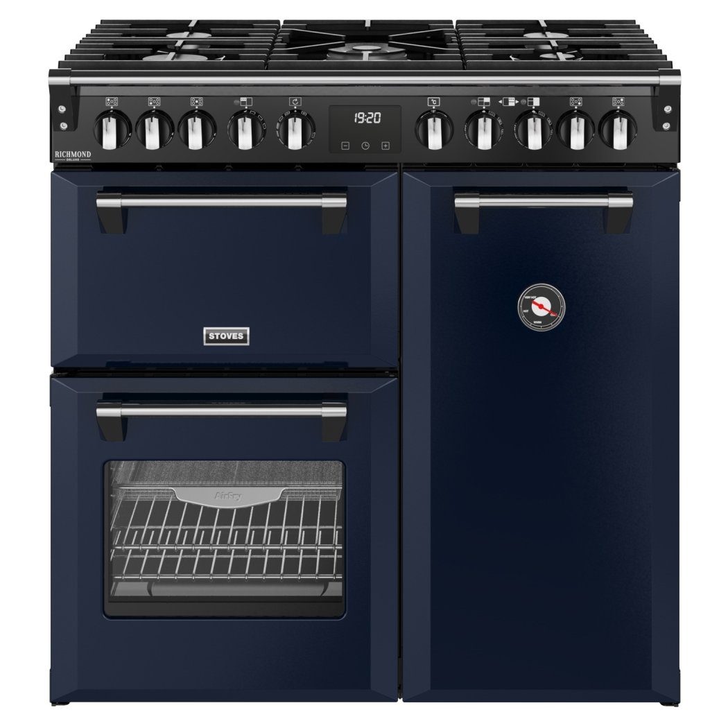 Stoves Richmond Deluxe 90DF Dual Fuel Range Cooker 444412006 - Midnight Blue
