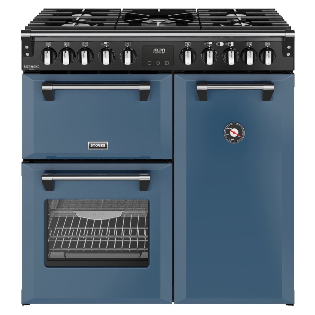 Stoves Richmond Deluxe 90DF Dual Fuel Range Cooker 444412005 - Twilight Blue