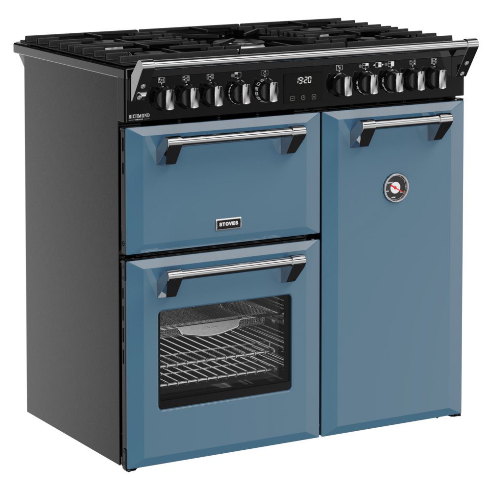 Stoves Richmond Deluxe 90DF Dual Fuel Range Cooker 444412005 - TWILIGHT BLUE Stoves Richmond Deluxe 90DF Dual Fuel Range Cooker 444412005 - TWILIGHT BLUE