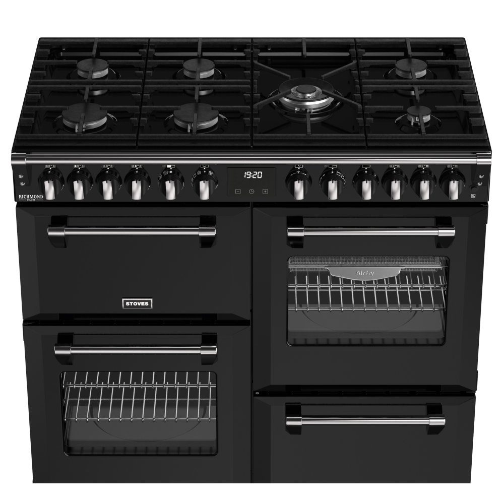 Stoves Richmond Deluxe 100DF Dual Fuel Range Cooker 444411871 - BLACK Stoves Richmond Deluxe 100DF Dual Fuel Range Cooker 444411871 - BLACK