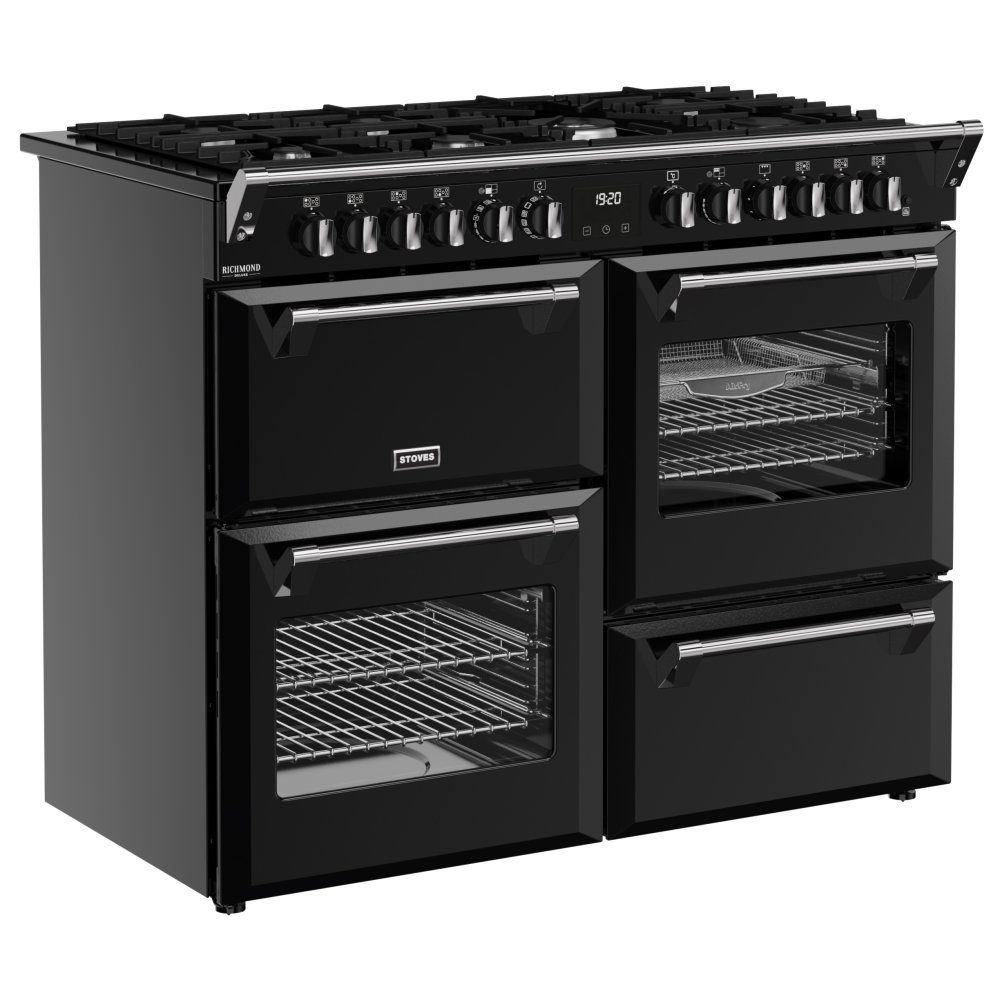 Stoves Richmond Deluxe 110DF Dual Fuel Range Cooker 444411876 - BLACK Stoves Richmond Deluxe 110DF Dual Fuel Range Cooker 444411876 - BLACK