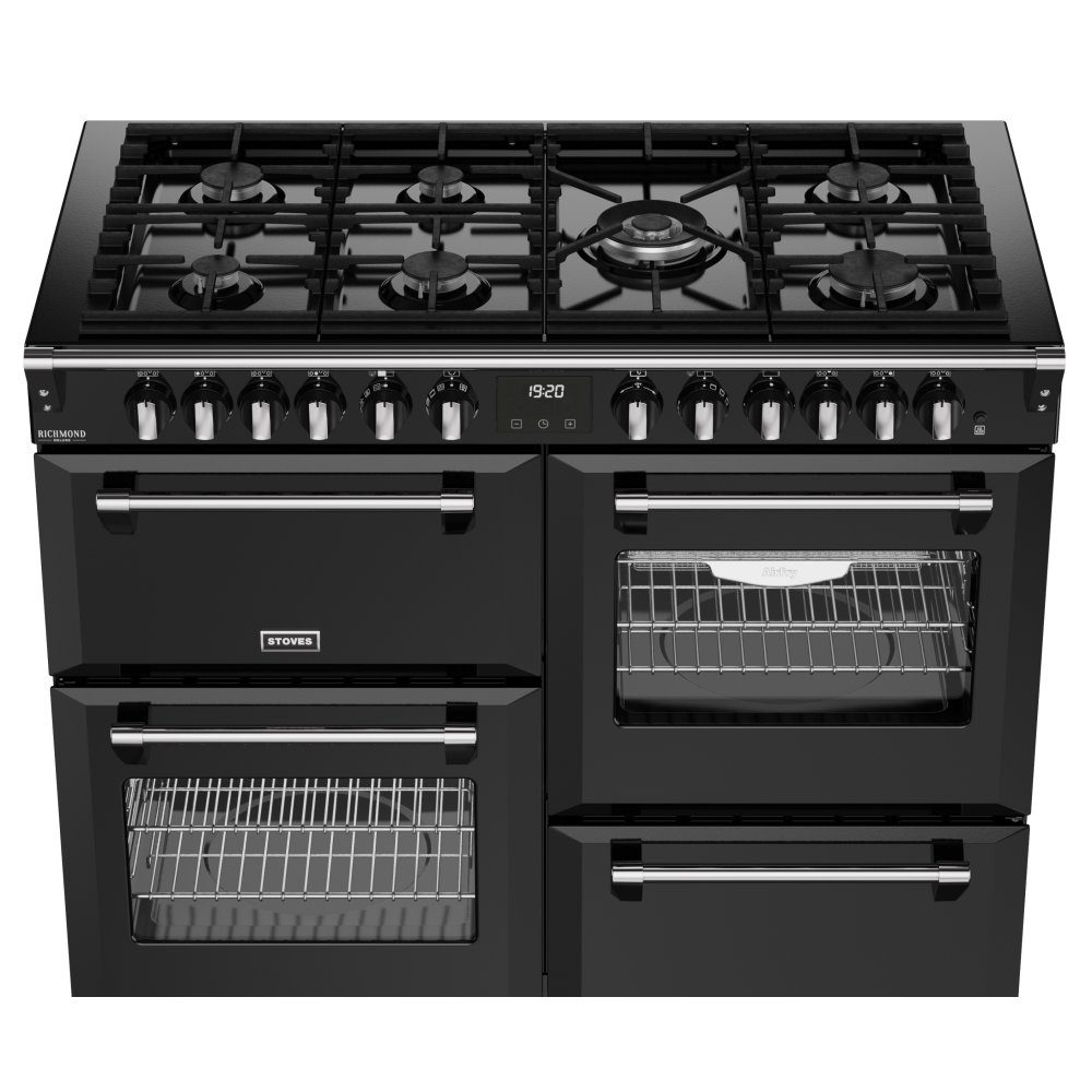Stoves Richmond Deluxe 110DF Dual Fuel Range Cooker 444411876 - BLACK Stoves Richmond Deluxe 110DF Dual Fuel Range Cooker 444411876 - BLACK