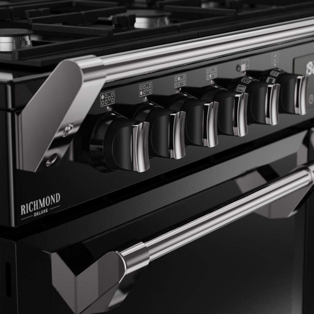 Stoves Richmond Deluxe 110DF Dual Fuel Range Cooker 444411876 - BLACK Stoves Richmond Deluxe 110DF Dual Fuel Range Cooker 444411876 - BLACK