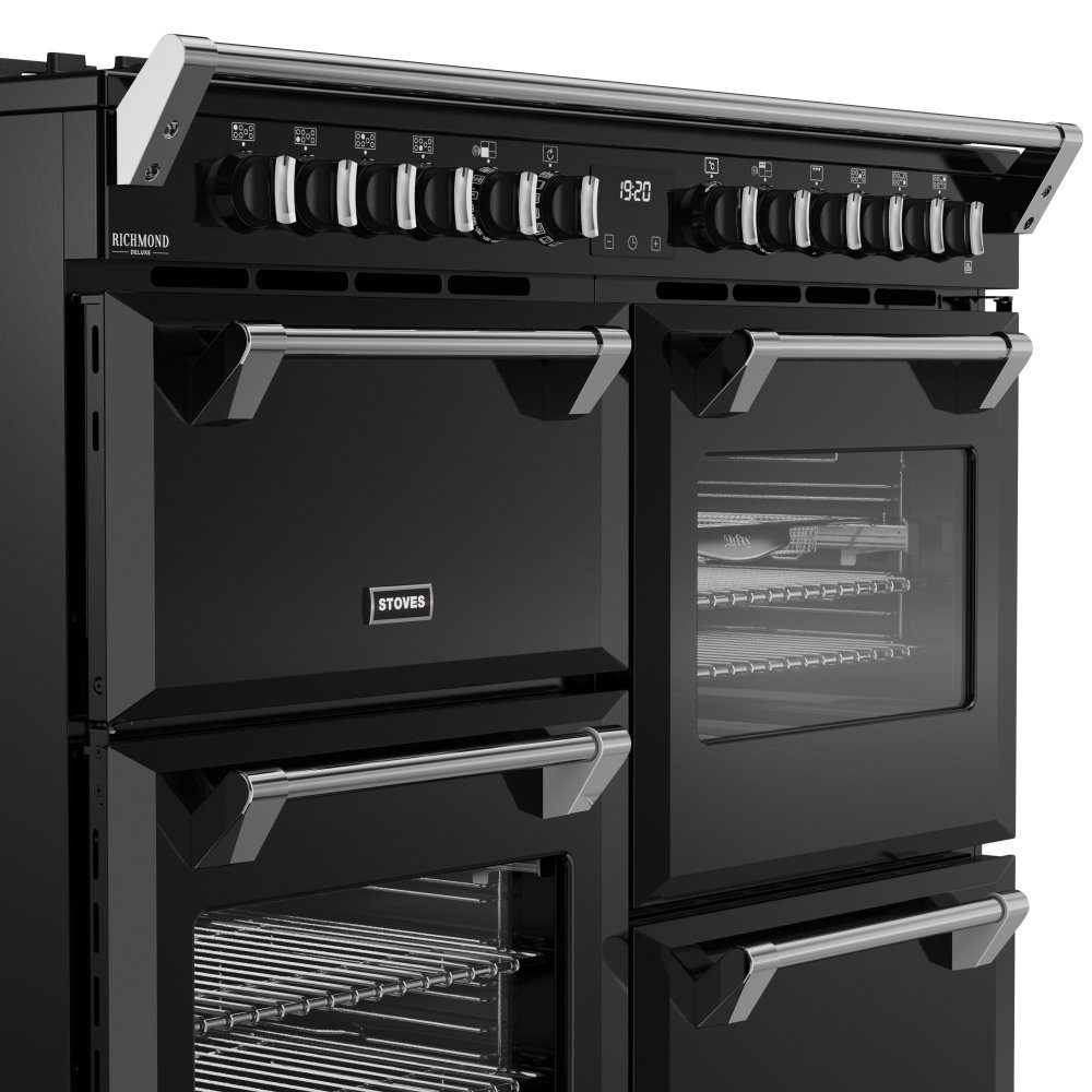 Stoves Richmond Deluxe 110DF Dual Fuel Range Cooker 444411876 - BLACK Stoves Richmond Deluxe 110DF Dual Fuel Range Cooker 444411876 - BLACK