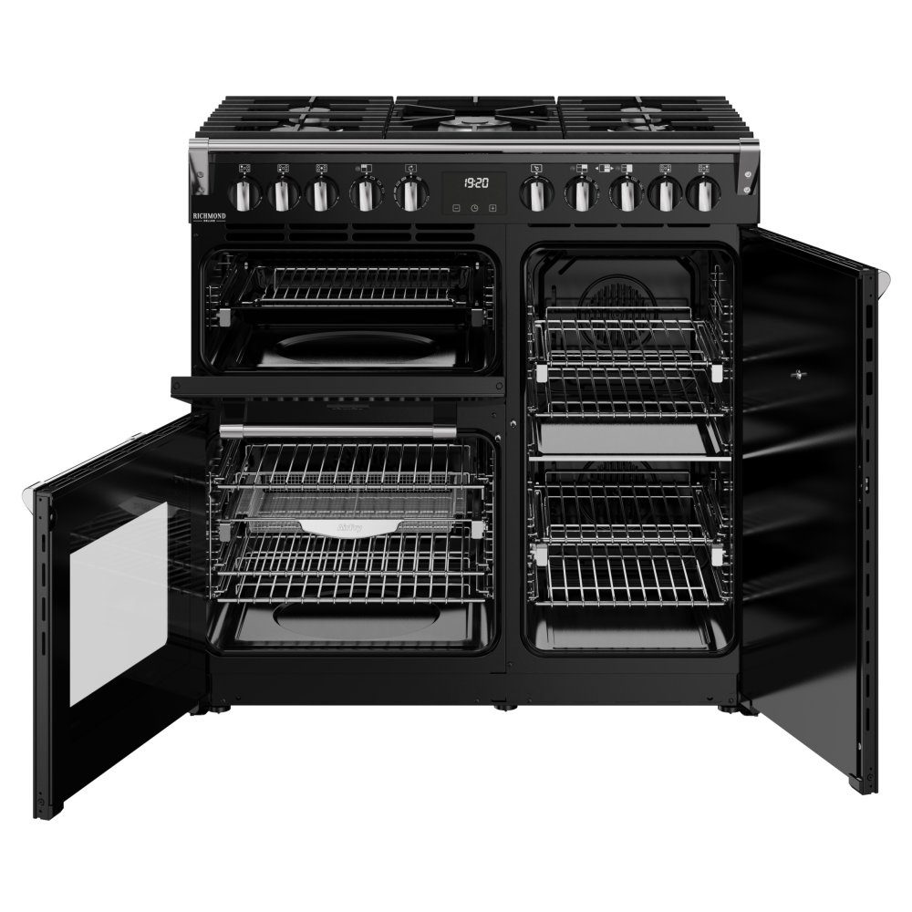 Stoves Richmond Deluxe 90DF Dual Fuel Range Cooker 444411867 - BLACK Stoves Richmond Deluxe 90DF Dual Fuel Range Cooker 444411867 - BLACK