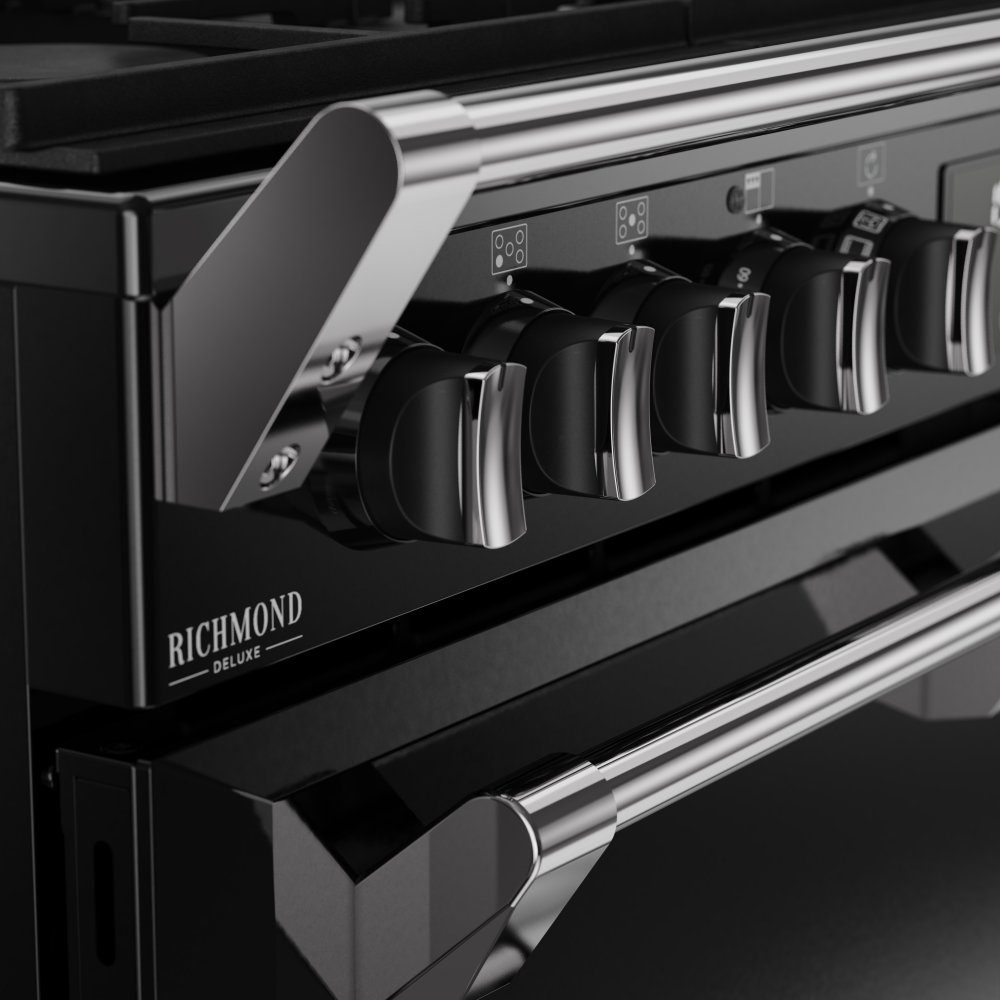 Stoves Richmond Deluxe 90DF Dual Fuel Range Cooker 444411867 - BLACK Stoves Richmond Deluxe 90DF Dual Fuel Range Cooker 444411867 - BLACK