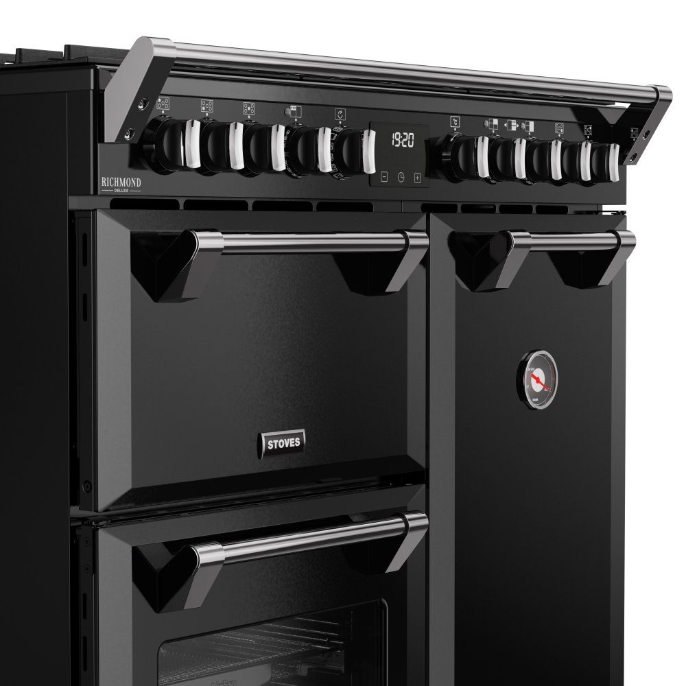 Stoves Richmond Deluxe 90DF Dual Fuel Range Cooker 444411867 - BLACK Stoves Richmond Deluxe 90DF Dual Fuel Range Cooker 444411867 - BLACK