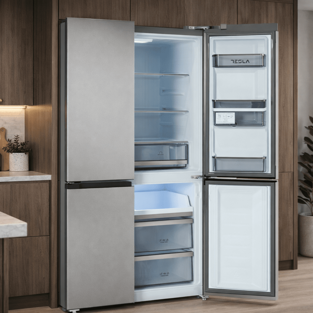 Tesla Four Door Fridge Freezer With Water Dispenser Non Plumbed T560FDX - Stainless Steel Tesla Four Door Fridge Freezer With Water Dispenser Non Plumbed T560FDX - Stainless Steel