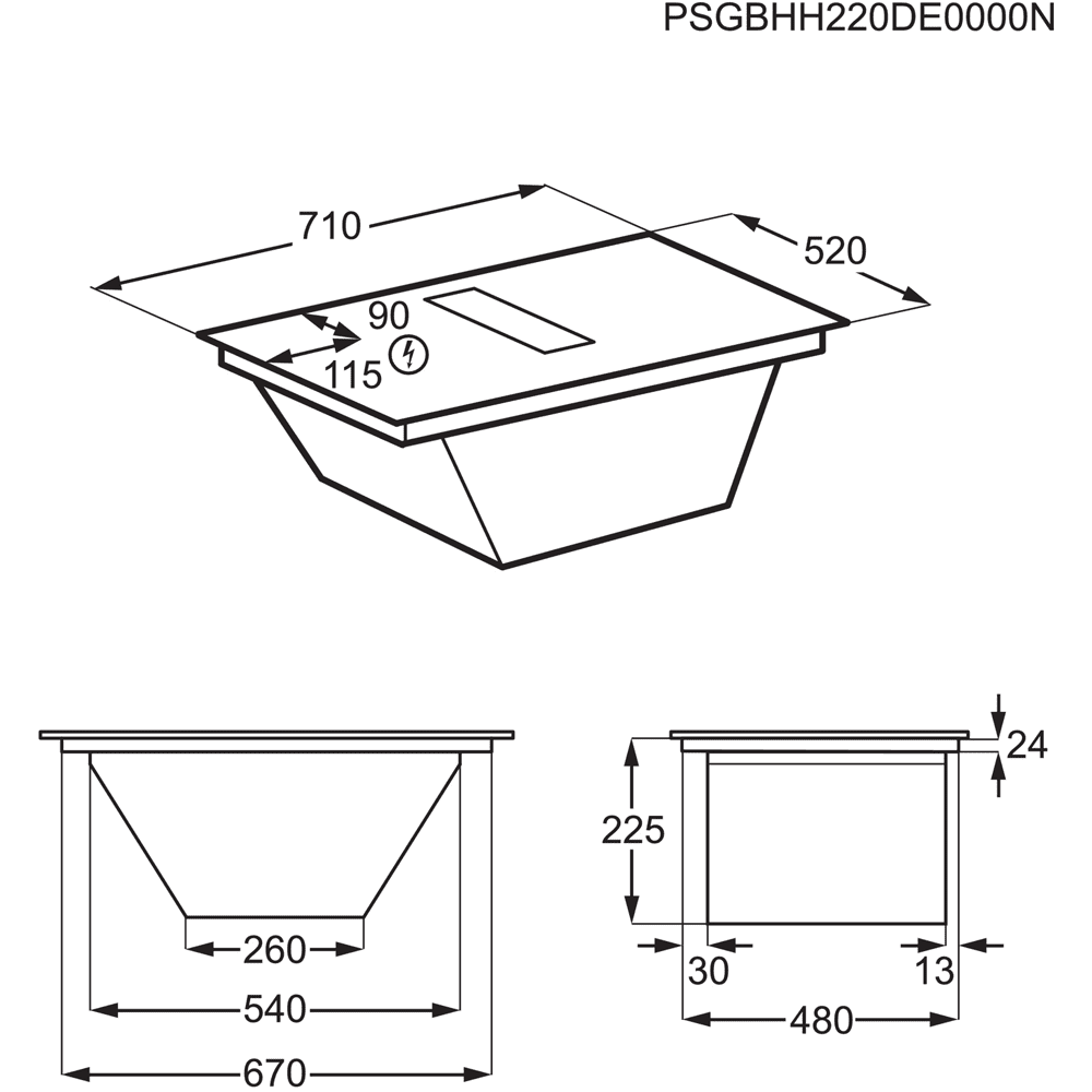 AEG Series 6000 70cm Air Venting SaphirMatt Induction Hob TCH74B01FZ - Matte Black AEG Series 6000 70cm Air Venting SaphirMatt Induction Hob TCH74B01FZ - Matte Black