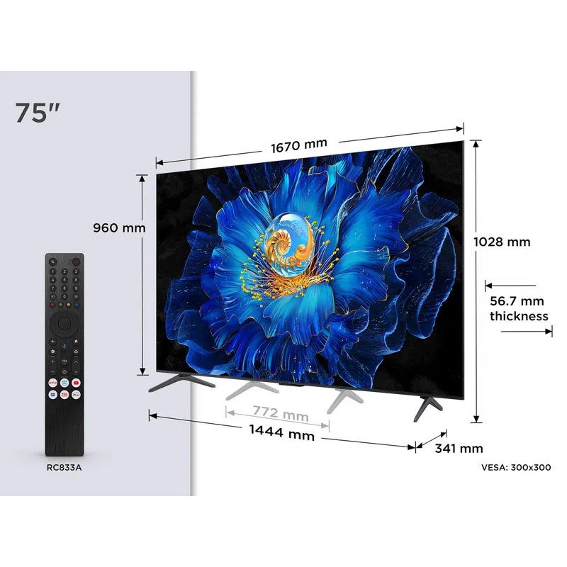 TCL 2025 75" 4K QD-Mini LED UHD Smart TV 75C6KS - Black TCL 2025 75" 4K QD-Mini LED UHD Smart TV 75C6KS - Black